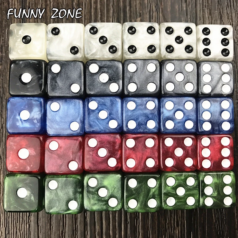 10 шт./компл. 12 мм Высокое качество кости d6 мраморный эффект с белыми/черными