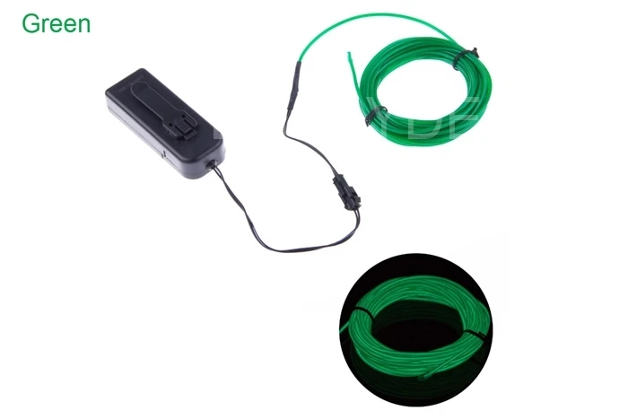 Green 1 м/2 м/3 м/5 м/10 м неоновый светильник для танцевальной вечеринки, декоративный светильник, неоновый светодиодный светильник, гибкая трубка из EL Wire Rope, водонепроницаемая светодиодная лента - Испускаемый цвет: Green
