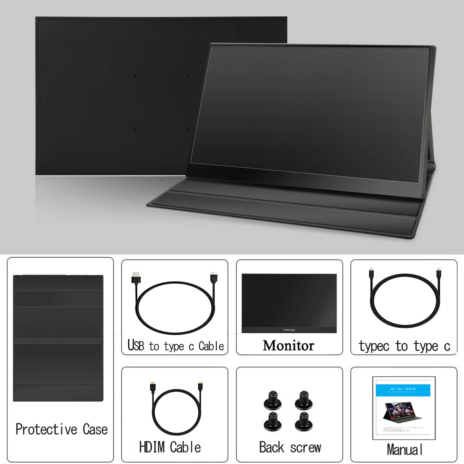 2k 17 3 portable monitor 100 srgb hdmi usb c gaming display for ps4 pc phone screen ips monitor for mac laptop ps5 xbox phone free global shipping