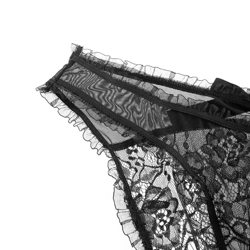 

Sexy women's underwear lace panties OpenC thong women's panties mesh lace garter belt temptation sexy free take off panties