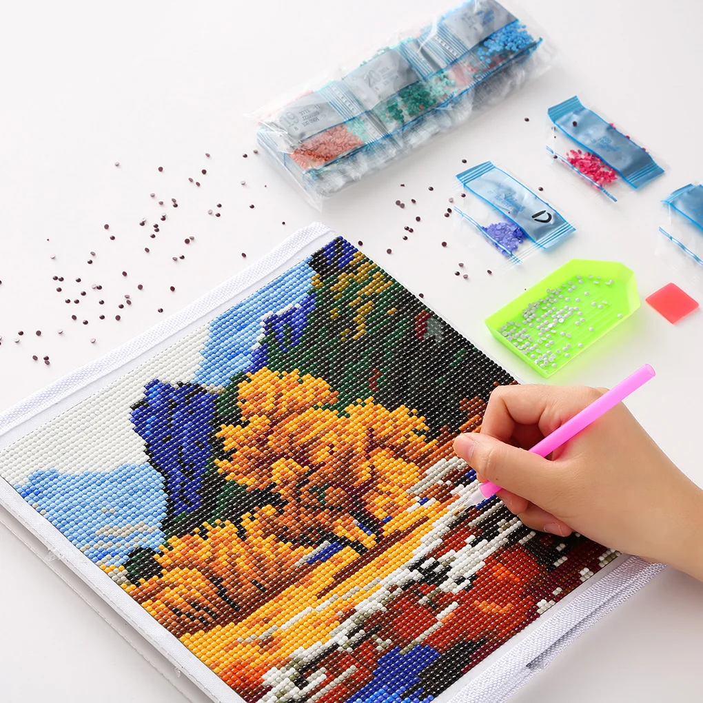 

Diamond Embroidery Set 5d Diy Diamond Painting Box Organizer Landscape Diamond Paiting Pen Tools Kit Storage Waterproof Foldable