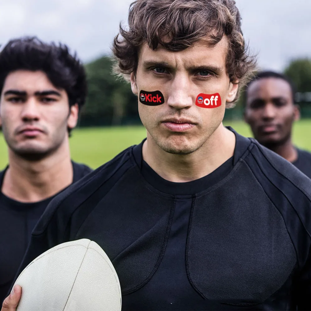 

10pcs Rugby Game Face Tattoos Stickers Football Game Temporary Tattoos Party Favors