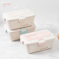 lunch box with tableware compartments school leakproof bento box food container microwave dinnerware lunch box for kids