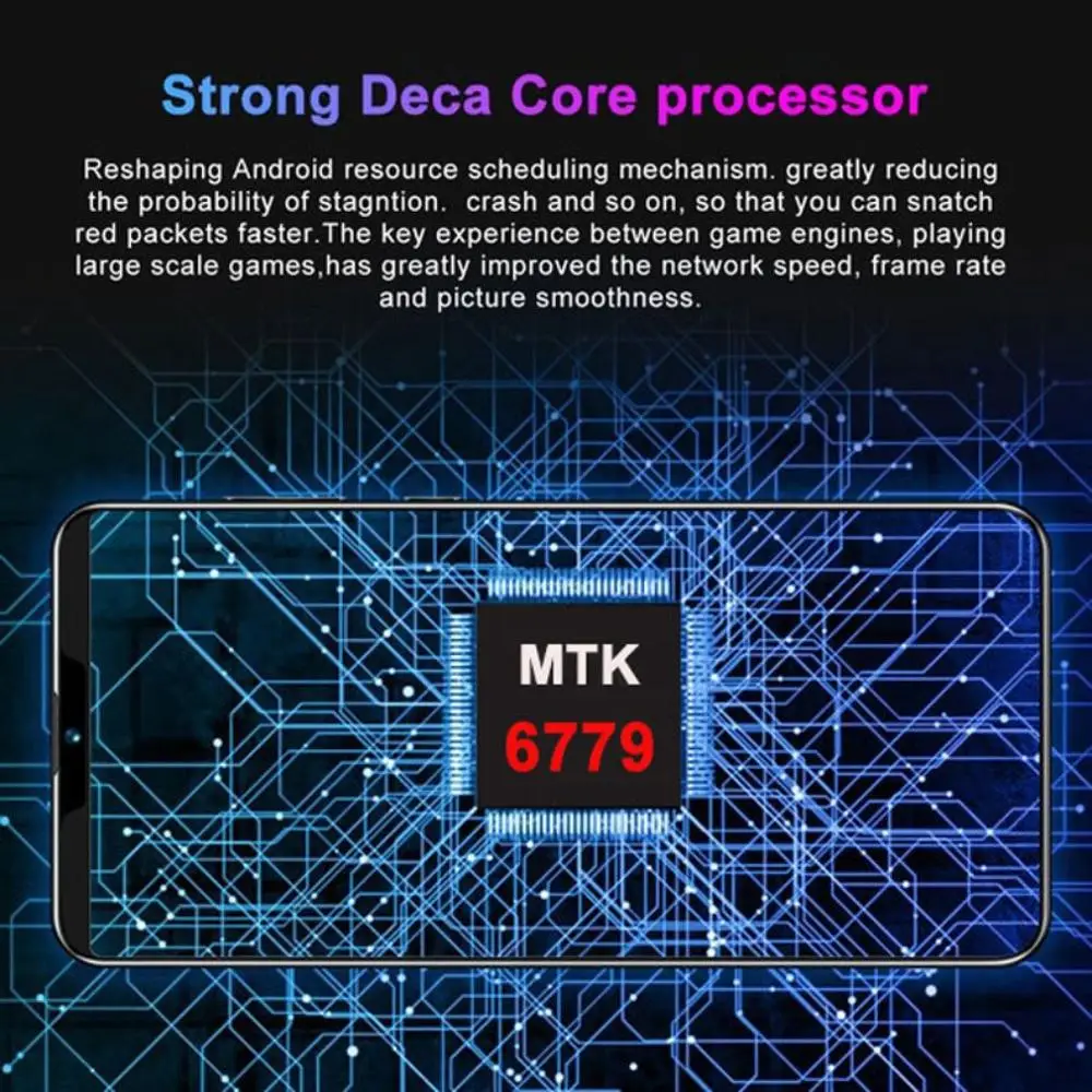 

Z6 Pro Smartphone 5.8 Inch Screen Smartphone 512M+4G Android Smartphone 3D Glass Plated Back Cover Fingerprint face recognition