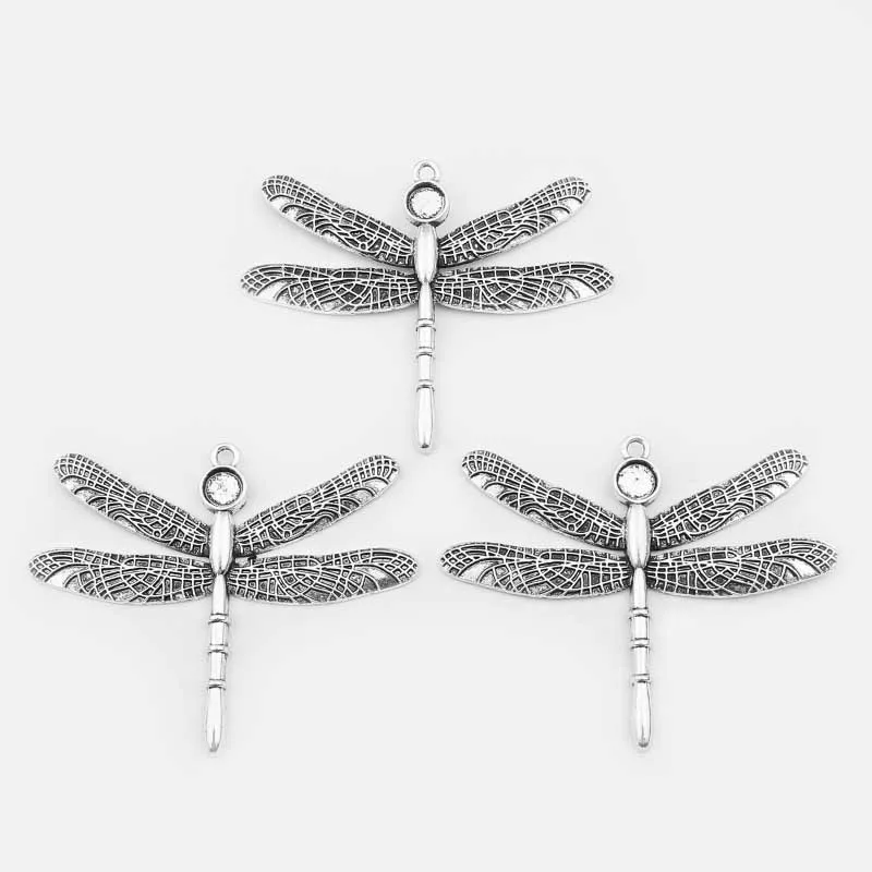 2 шт. состаренные Серебряные Подвески Подвеска стрекоза 8 мм Пустой Кабошон