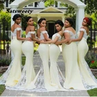 Новое красное официальное платье подружки невесты с открытыми плечами, эластичное атласное платье для девушек, женское платье с юбкой-годе без рукавов, с аппликацией для сердечек, на заказ