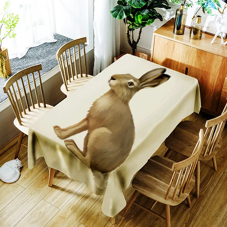 

European and American style cute animal pattern printing washable tablecloth