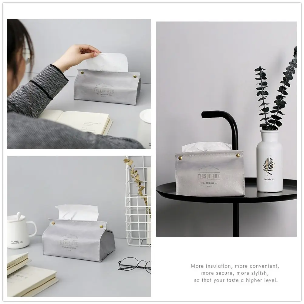 

New Nordic style Kitchen Supplies Bar supplies Drawer Box Tissue Boxes Tissue Bag Leather Drawer Box