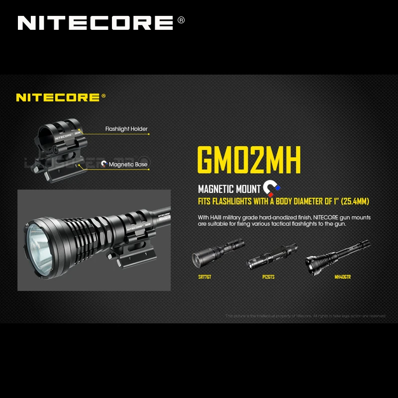 Держатель для фонарика Nitecore GM02MH магнитное крепление пистолета Bace подходит SRT7GT/