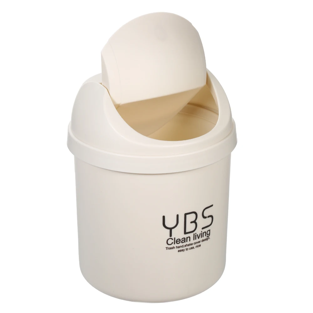 New Mini Plastic Desktop Garbage Can Waste Trash Bin Rubbish Container Holder with Flip Lid for Home Kitchen Bedroom Car Office | Дом и сад