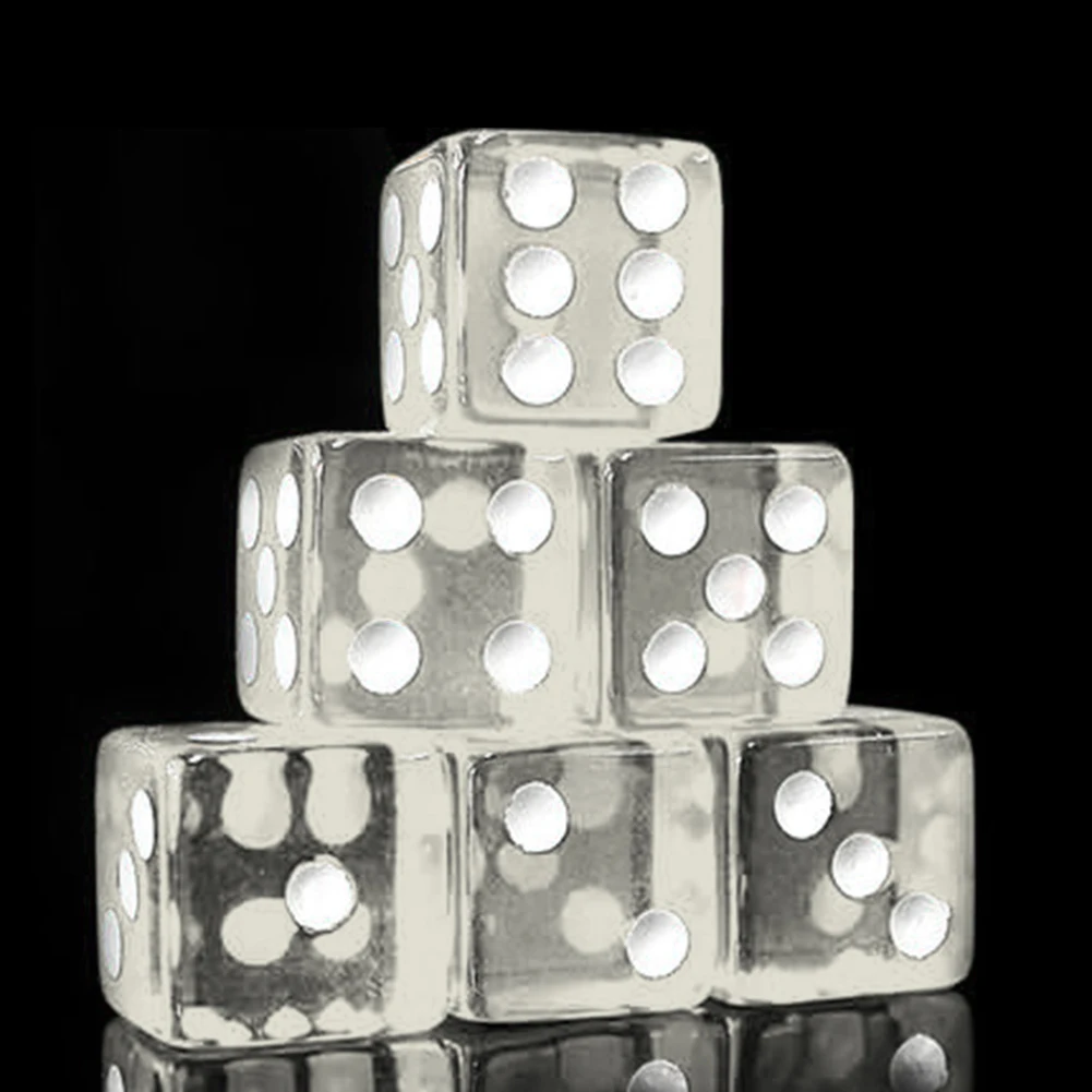 

16mm Cubic Transparent Colorful Exquisite Dice Collection Decoration Game Dice High Quality Dices