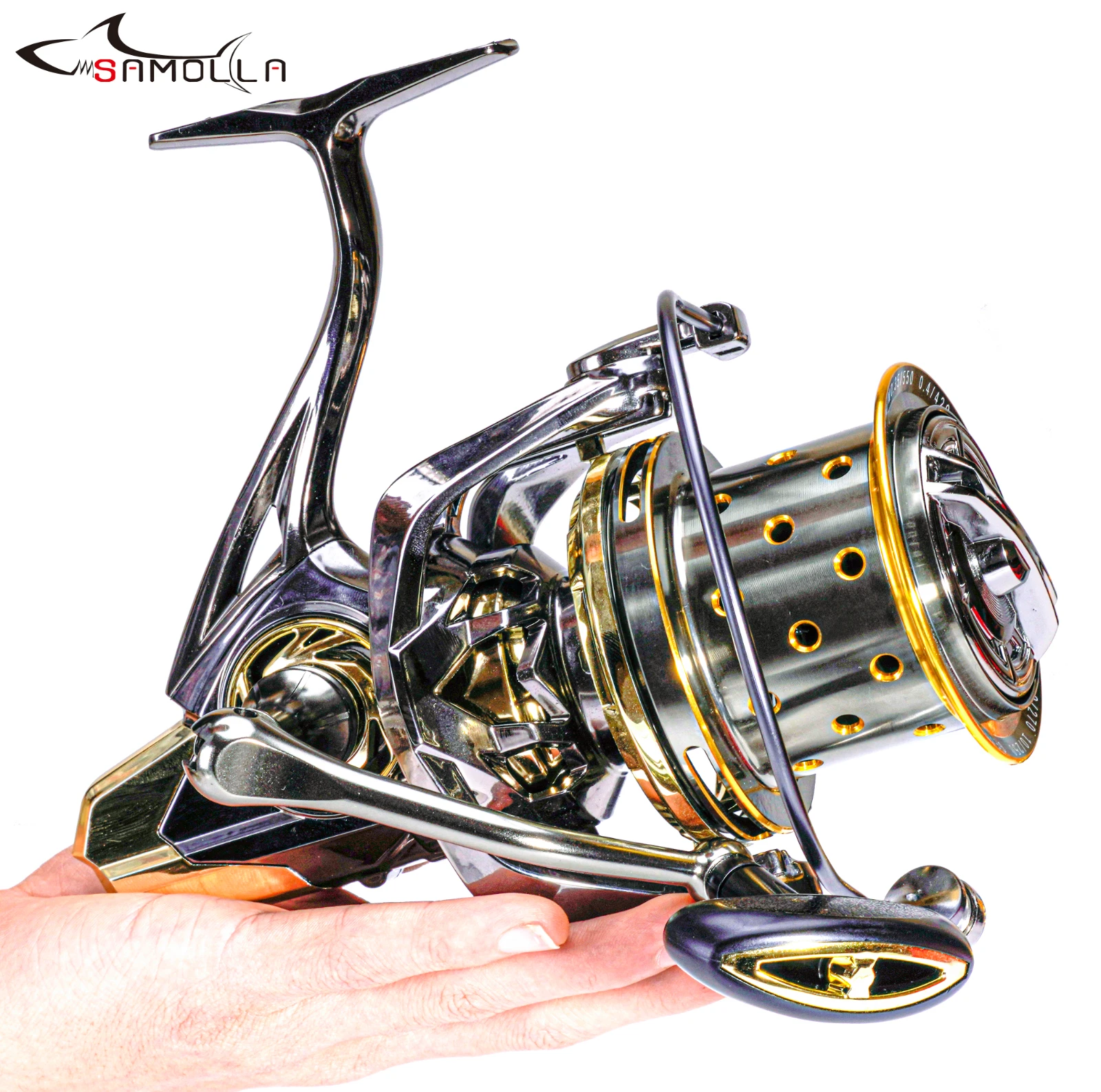 

2021 Full Metal Fishing Reel Spinning Reels Carp 16+1BB Max Drag 25kg Carretel Peche De La Carpe Fish Moulinet Peche En Mer