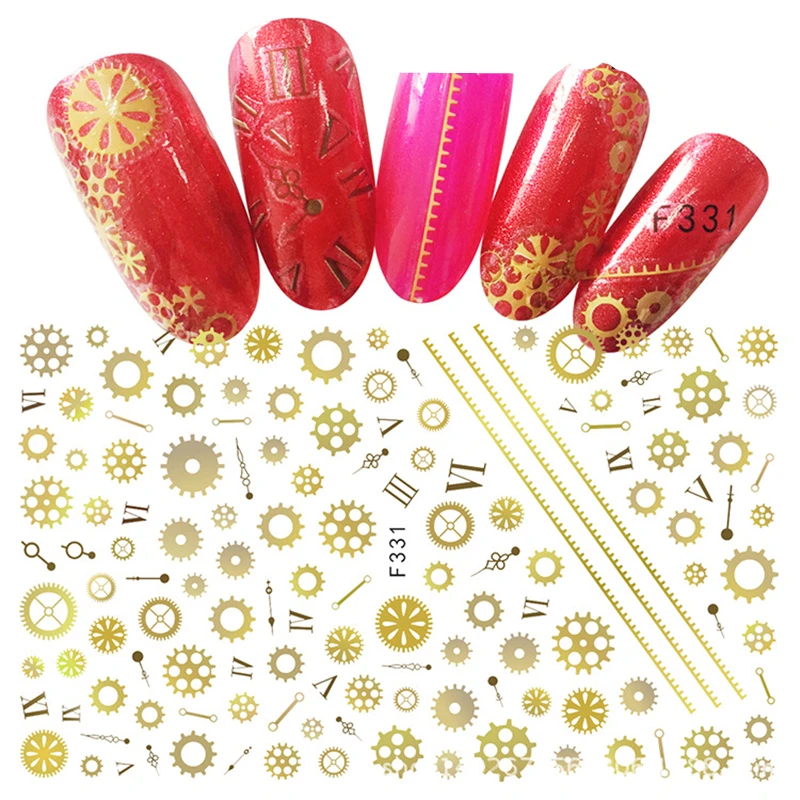 

1Pcs New flowers/gear/fruit Water Transfer Sticker For Nail Design Flower Leaf Slider Foil Tip Nail Art Decor Charm Manicure DIY