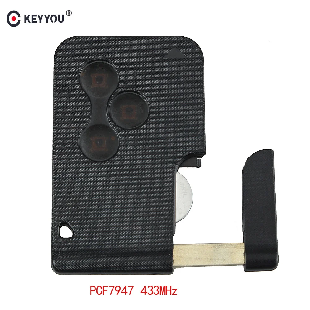 Смарт ключ KEYYOU для Renault Megane Scenic 2003 2008 ID46 / PCF7947 чип 433 МГц 3 кнопки автомобильный