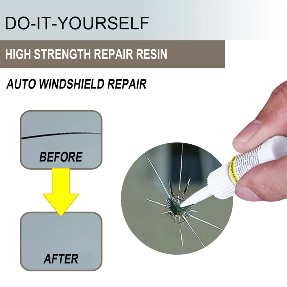 

Car Windshield Cracked Repair Kit DIY Car Window Phone Screen Repair Tool Auto Glass Scratch Crack Restore Fluid Curing Glue