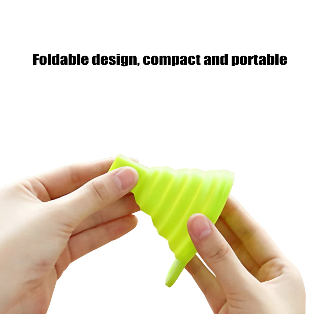 100% Пищевая силиконовая Складная воронка Гибкая кухонная Воронка для перекачки