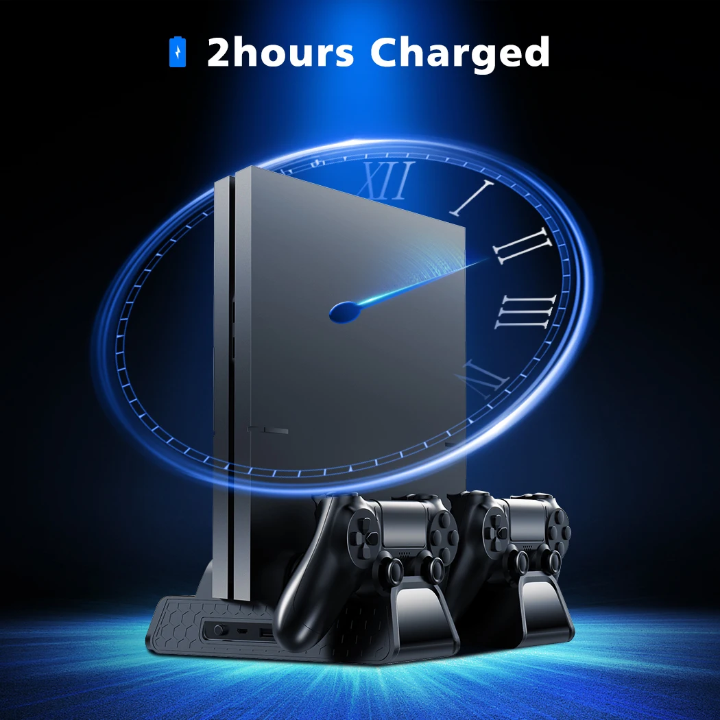Вертикальная подставка для PS4/Pro/Slim с охлаждающим вентилятором зарядная станция