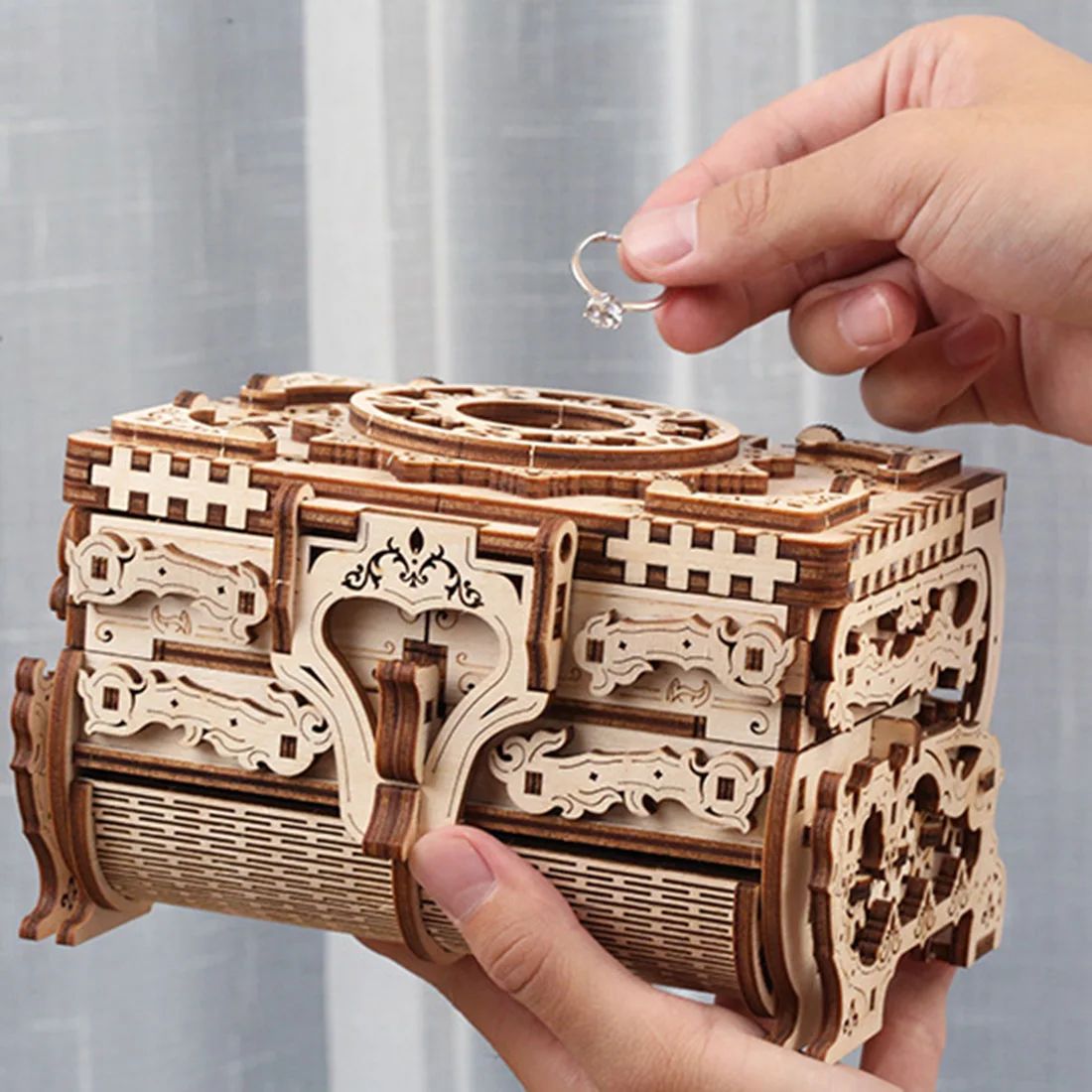 

138Pcs DIY Wooden Music Box Kit Assembly Jewel Case Puzzle Model Brain-Training Toy For Children Educational Toys Birthday Gift