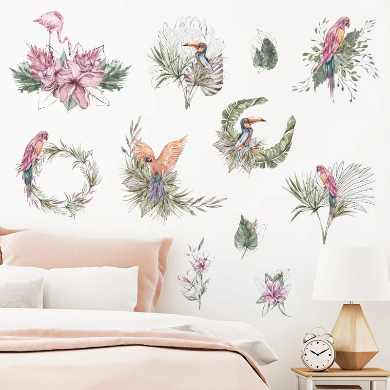 

Colorful Flower Bird Flying Birds Wall Sticker Creative Home Decor Living Room Decals Wallpaper Bedroom Nursery Window Decor