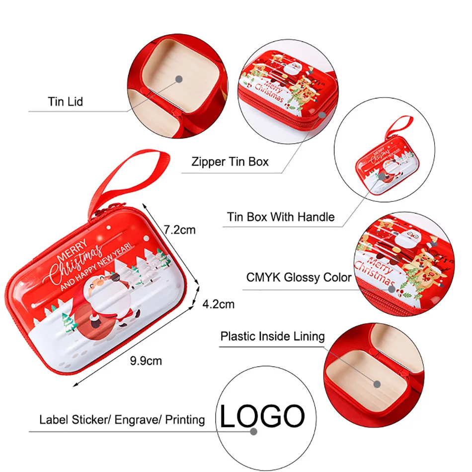 Рекламная простая серебряная пустая распашная прямоугольная жестяная коробка