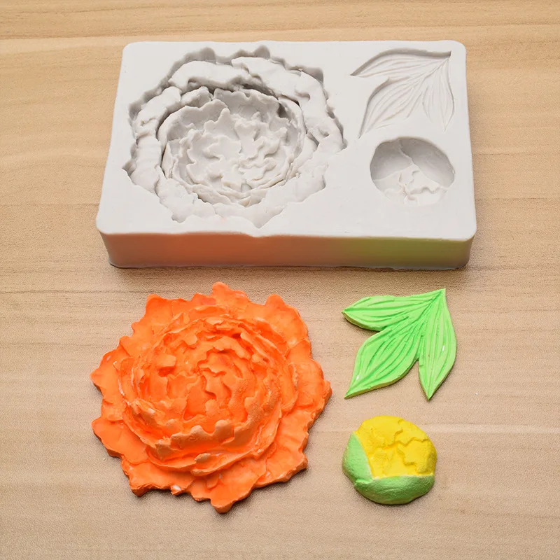 

Large Peony with Bud Leaf Fondant Candy Silicone Mold Sugarcraft, Cake Decoration, Cupcake Topper Peony Flower Fondant Molds