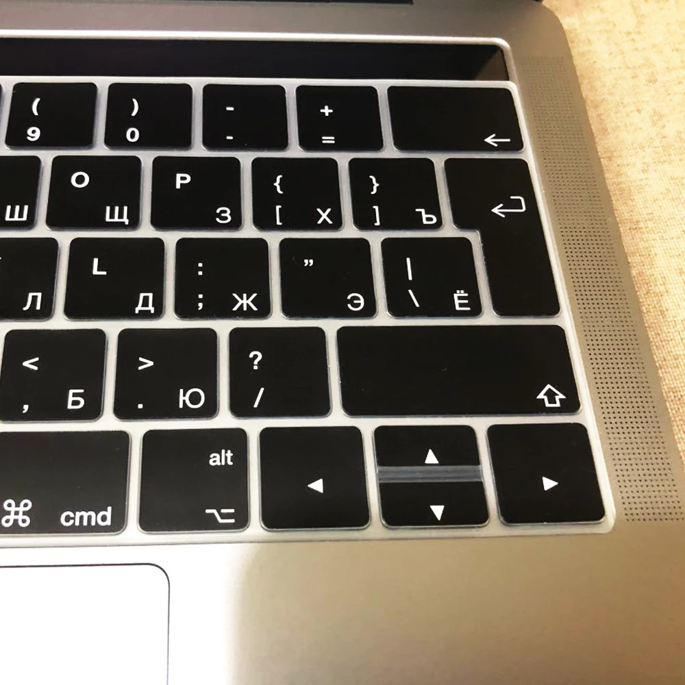 Чехол для клавиатуры EU Enter русский + английский Macbook Pro13 15 дюймов touchbar