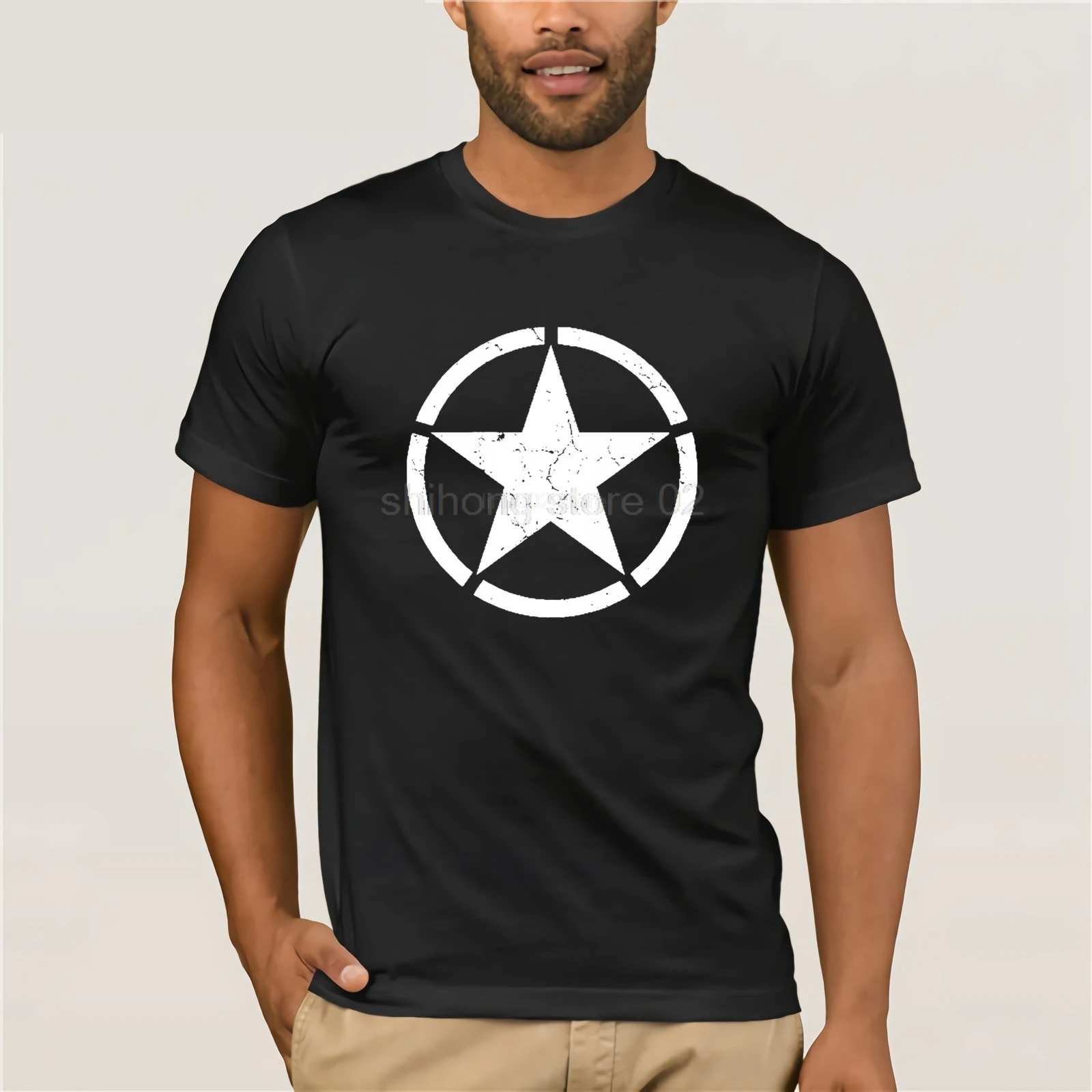 

Broken Star T-Shirt Us Army Military Wwii T Shirt Jeeps Tank Fow Asl Distressed