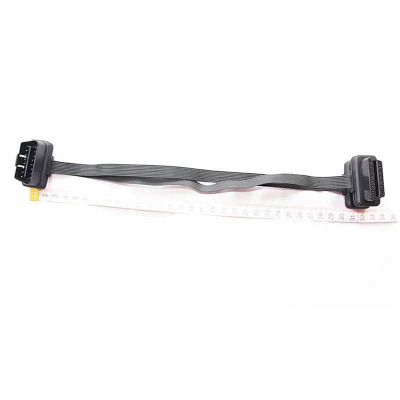 

30cm Obdii Extension Dual Connector Y Splitter Obd Obd2 16pin Male To Female Connection Flat+thin As Noodle Elm327
