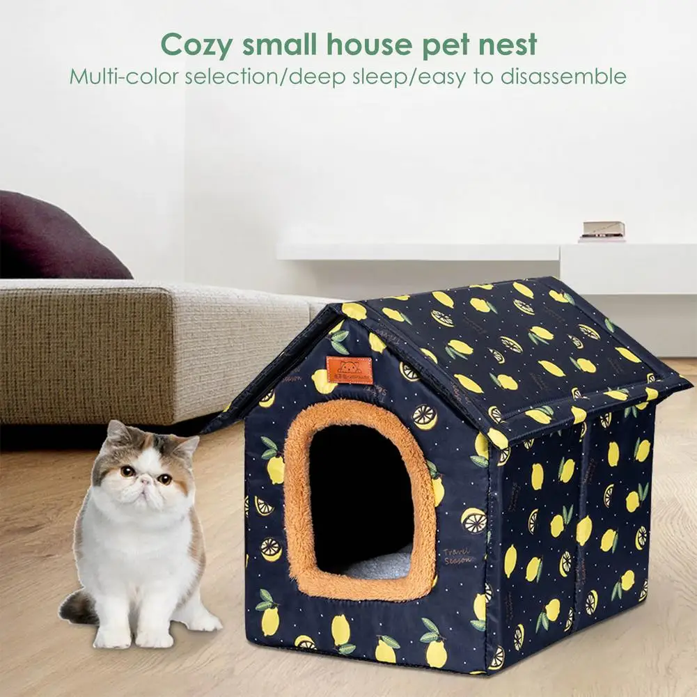 

Pet House Winter Warm Dog House With Multi-color Selections Indoor Outdoor Cat House Bed With Semi-closed Design For Puppies