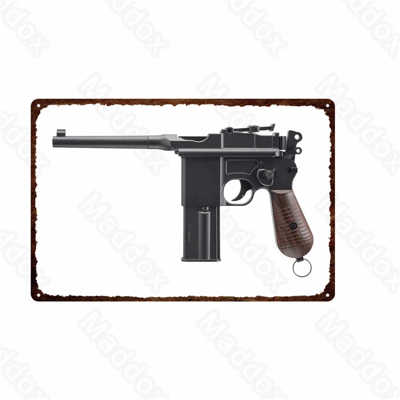

Metal Painting Still Life Pattern Military Pistol Decoration Mural Bedroom Dormitory Decoration Painting Canvas Printing