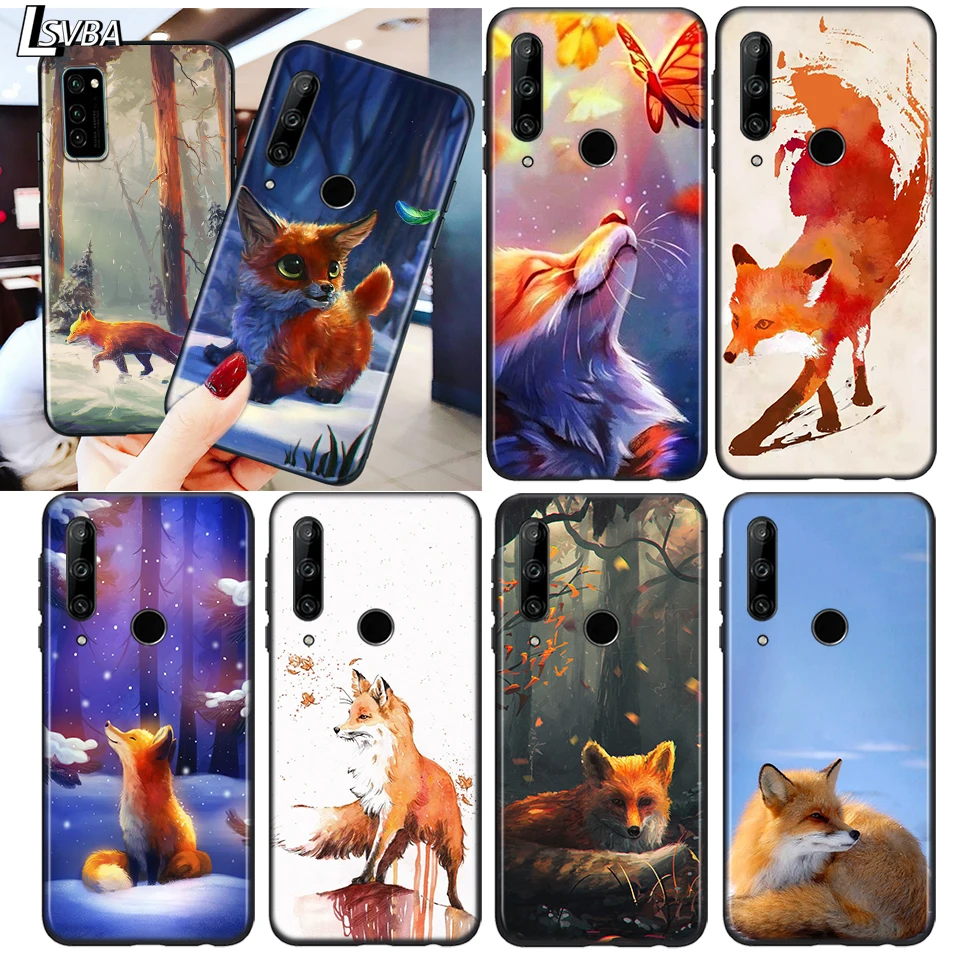 

Silicone Cover Cute cartoon animal fox For Huawei Honor 9C 9S 9A 9X 9N 9 8S 8C 8X 8A 8 V9 Lite Pro 2020 2019 Phone Case