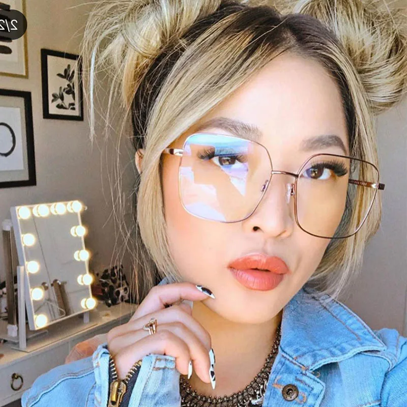 Модная квадратная оправа для очков женщин и мужчин трендовые очки с защитой от