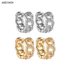 Женские круглые серьги-кольца ANDYWEN из стерлингового серебра 925 пробы с круглым кристаллом и фианитом, модные ювелирные украшения 2020