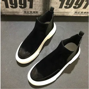 Новые брендовые Дизайнерские мужские ботинки челси из замши высокого качества без шнуровки; Модные мужские ботинки на плоской подошве; Ботильоны; VV-13