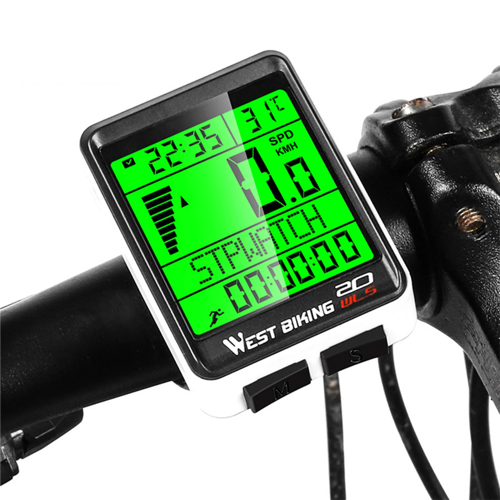 

Bike Computer Speedometer Cycling Backlit Distance Temperature