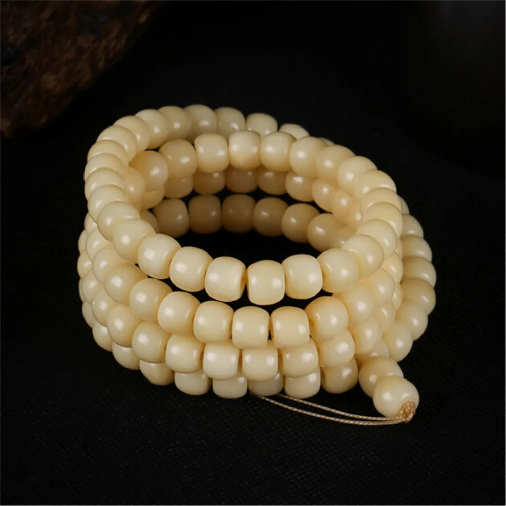 

Classic Natural Oil Smooth Camel Bone Buddha Drum Beads Bracelet 108 Mala for Men and Women DIY Jewelry Accessories Wholesale