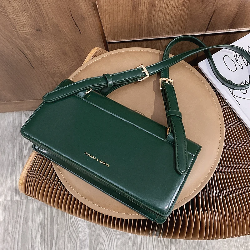 

Women's Designer Branded Small PU Leather Crossbody Bag Women 2020 Trend Shoulder Handbags Travel Trending Hand Bag Green