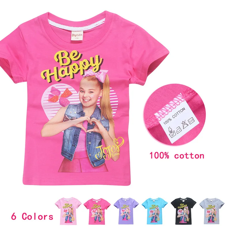 Милая Детская забавная футболка с дизайном Jojo Siwa для маленьких мальчиков и