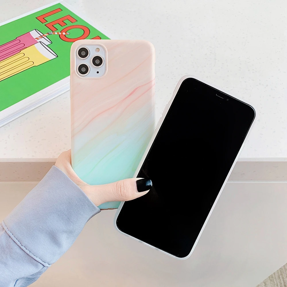Роскошный Мраморный чехол для iPhone 11pro Xs Max ударопрочный печать IMD ультратонкий