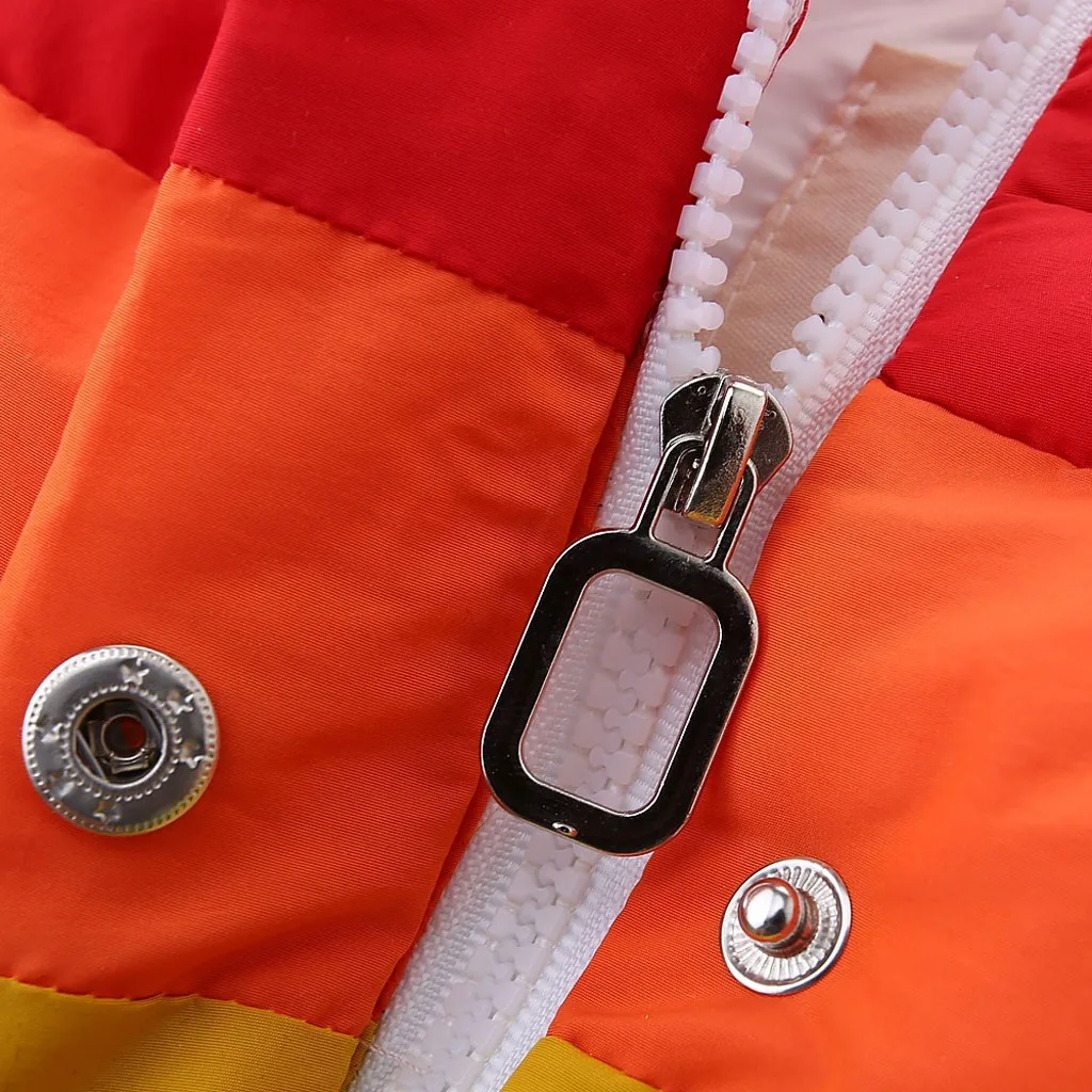 Детское зимнее теплое цветное пальто для мальчиков и девочек жилет на молнии