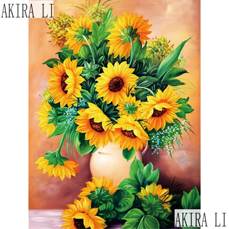 5D-DIY-Diamond-Painting-flower-Full-Square-Sunflowers-Diamond-Embroidery-Sale-Cross-Stitch-Kit-Rhinestones-Garden D5 - купить по