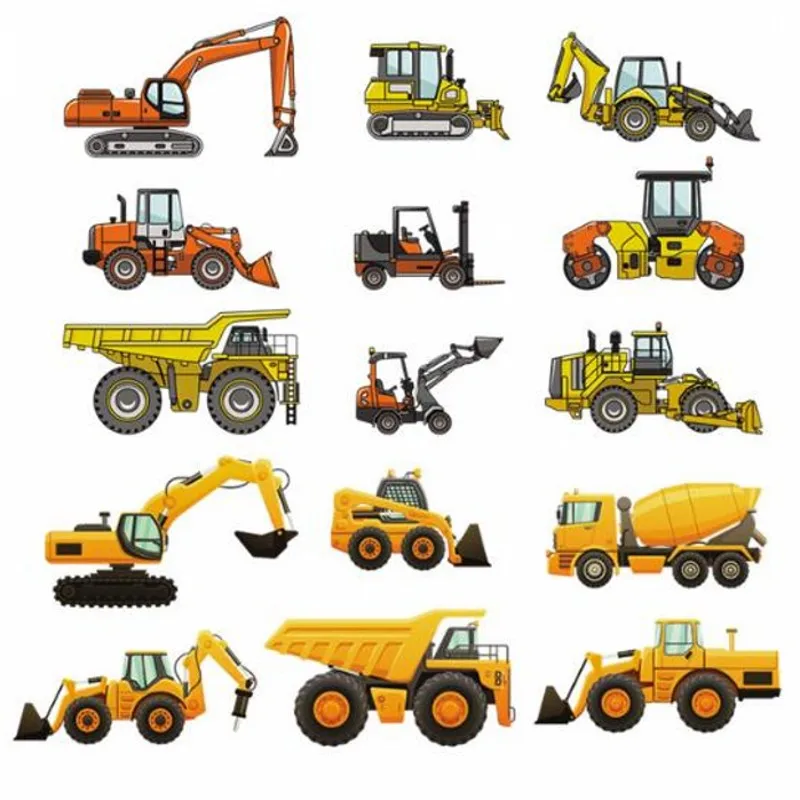 

1 Set Engineering Car Iron On Patches For DIY Heat Transfer Clothes T-Shirt Thermal Stickers Decoration Printing