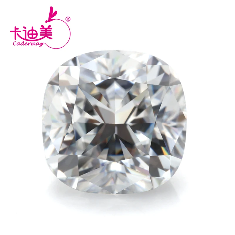

CADERMAY White D Color Cushion Cut Synthetic Moissanite Loose Stones 5.5x5.5mm 7x7mm Square Shape Moissanite for Ring Earrings