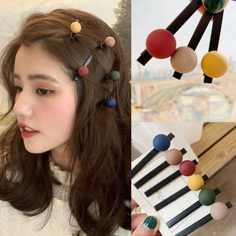 

1/2/3/6pcs Round Balls Hair Grips for Girls Cute Hair Clips Hairpins Woman Hair Accessories Fashion Jewelry