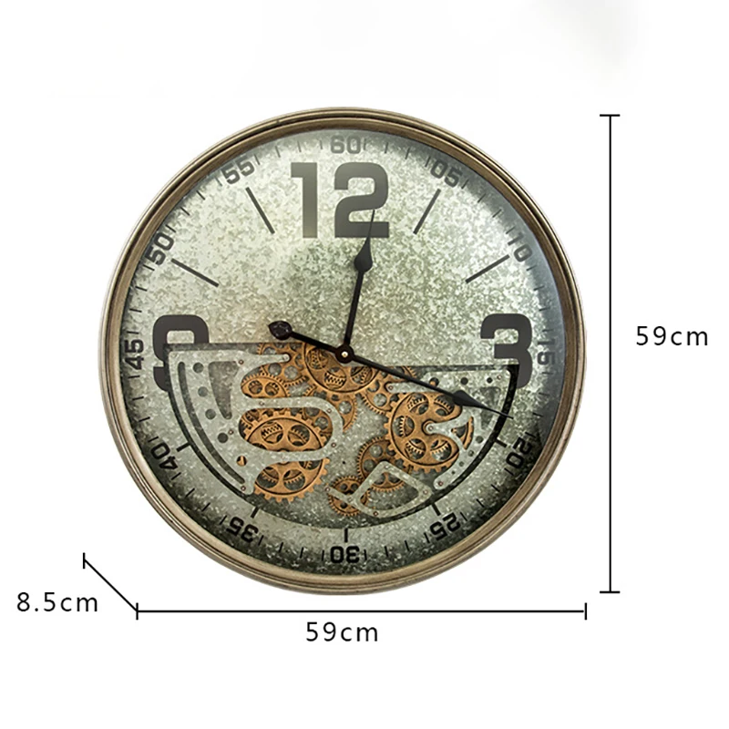 

Nordic Large 3D Wall Clock Vintage Metal Watches Luxury Wall Clocks Home Decoration Industrial Style Creative Living Room Decor