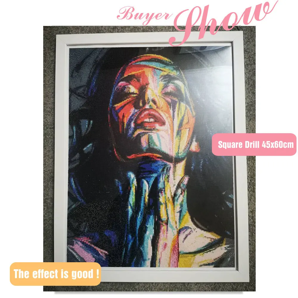 HUACAN 5D алмазная вышивка портрет Алмазная абстрактная картина полная выкладка