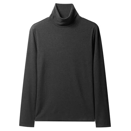 05DarkGrey Giordano Мужская футболка, Мужская эластичная ткань, водолазка, толстая футболка, Мужская Осенняя Однотонная футболка с длинными рукавами Homme 01029793 - Цвет: 05DarkGrey
