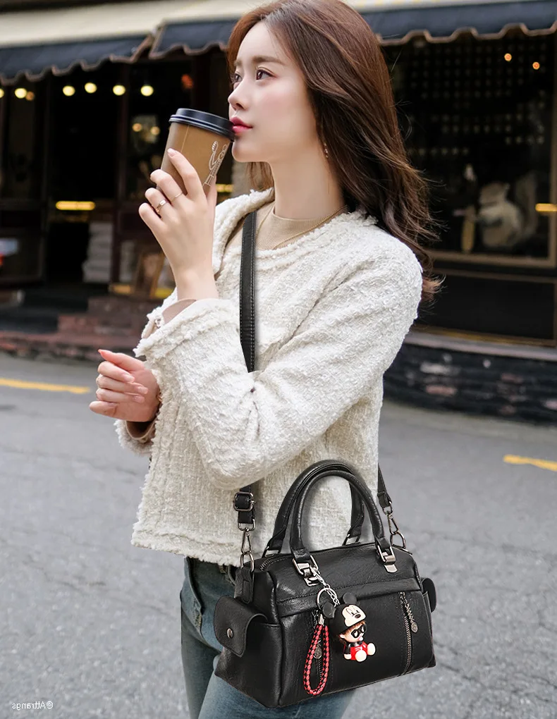 Винтажные кожаные женские сумки роскошные брендовые тоуты на ремне с