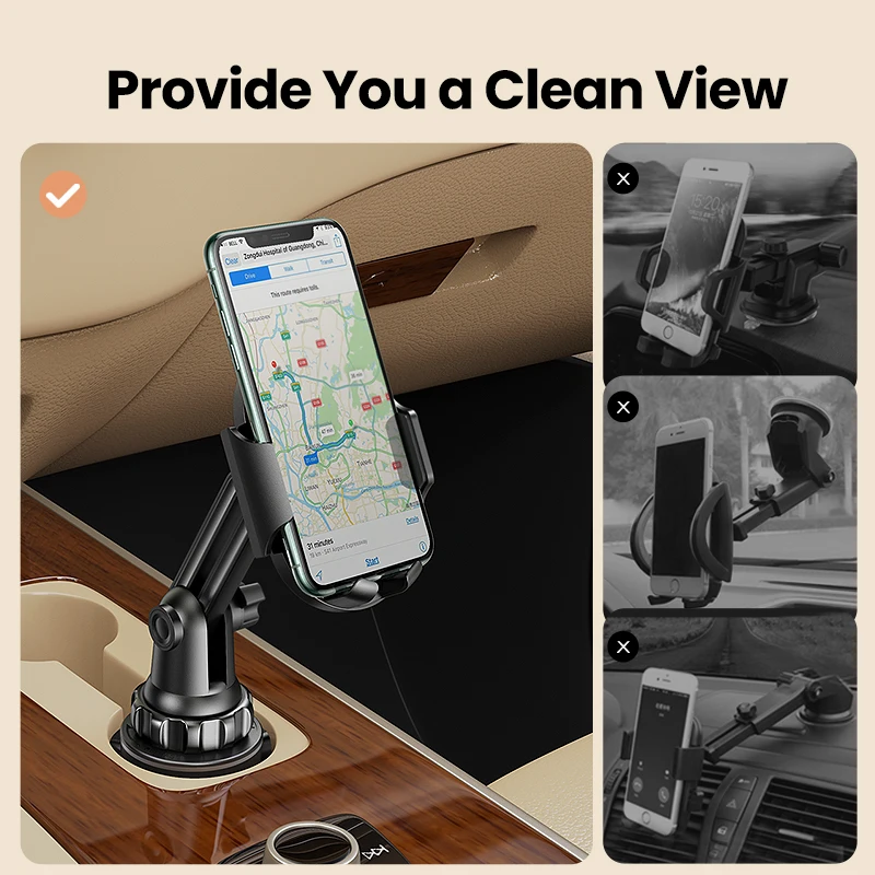 ugreen car cup phone holder for mobile phone stand in car phone holder stand for iphone 13 12 pro max xiaomi huawei phone stand free global shipping