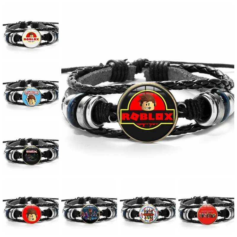 Roblox игровой временной драгоценный камень кожаный браслет игрушки Многослойный